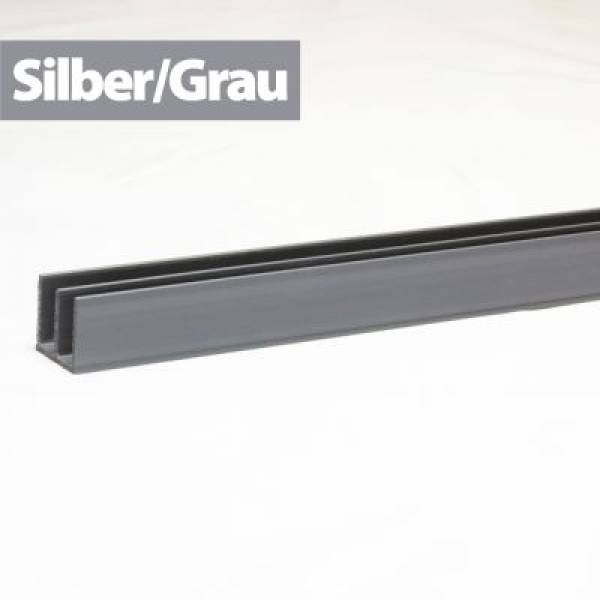 Glasführungsprofil - 4 mm / 100 cm, 150 cm, 200 cm Oben und Unten Silber