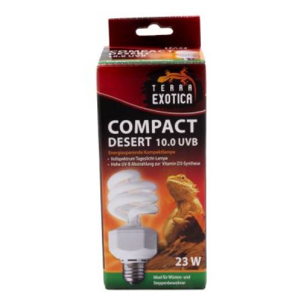 Compact Desert 10.0 UVB - Energiesparende Kompaktlampe - 23 Watt Terra Exotica