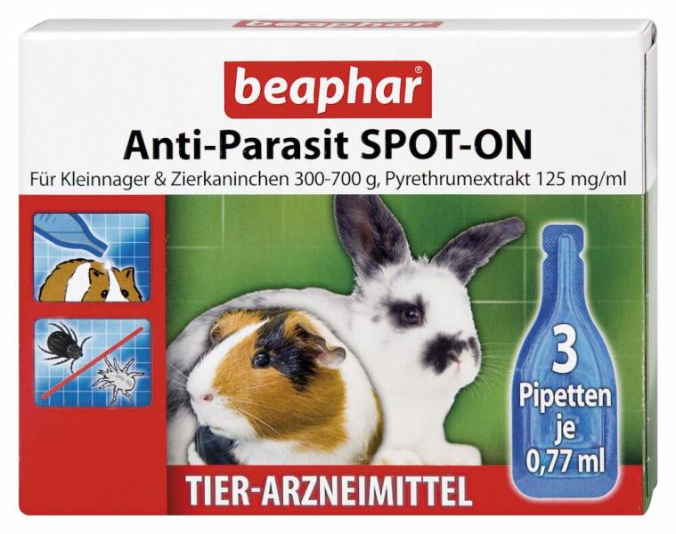 Anti-Parasit SPOT-ON, Für Kleinn. & Zierkan. 300-700g, 3 x 0,77ml