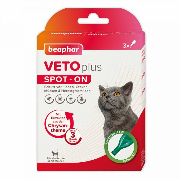 Beaphar VETOplus SPOT-ON für Katzen, 3x1ml