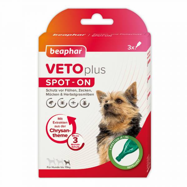 Beaphar VETOplus SPOT-ON für kleine Hunde (bis 15kg), 3x1ml