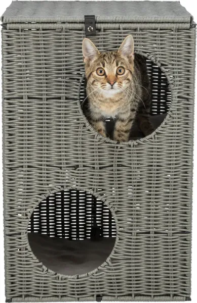 Preview: Outdoor Katzenhöhle Amalia aus Polyrattan, eckig