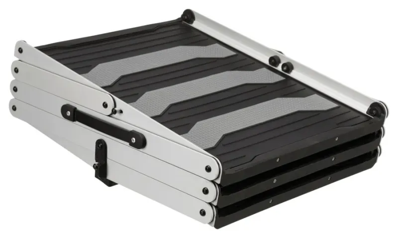 Preview: 3-stufige Falt-Treppe, Aluminium/TPR