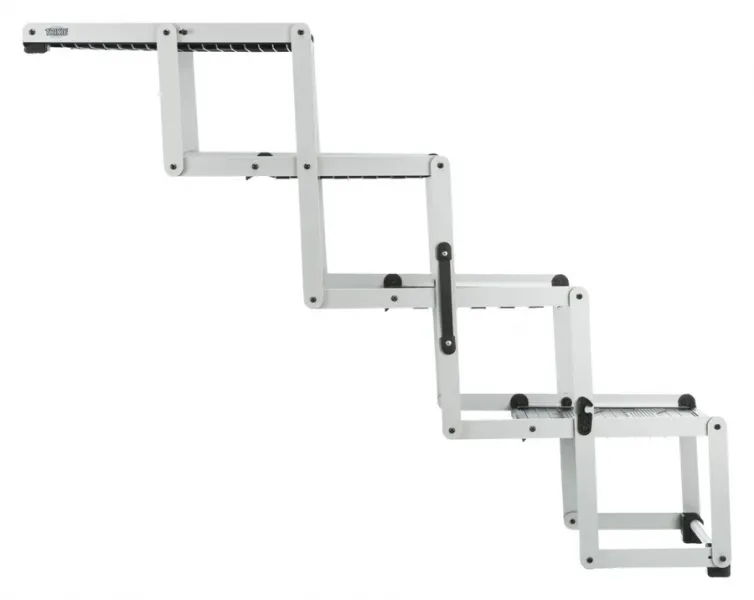 Preview: 4-stufige Falt-Treppe, Aluminium/TPR