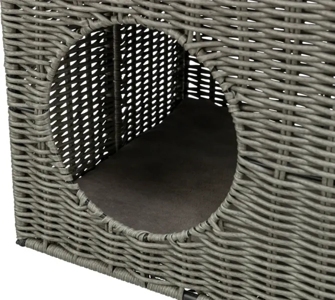 Outdoor Katzenhöhle Amalia aus Polyrattan, eckig