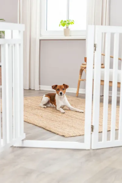 Hunde-Absperrgitter mit Tür, 4-teilig
