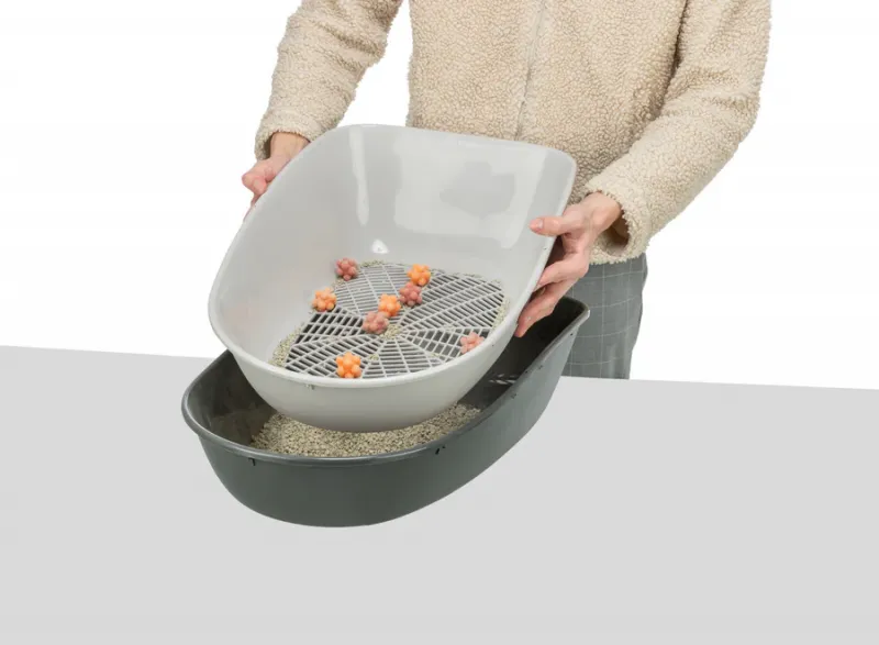 Katzentoilette Berto, 3tlg., mit Trennsystem