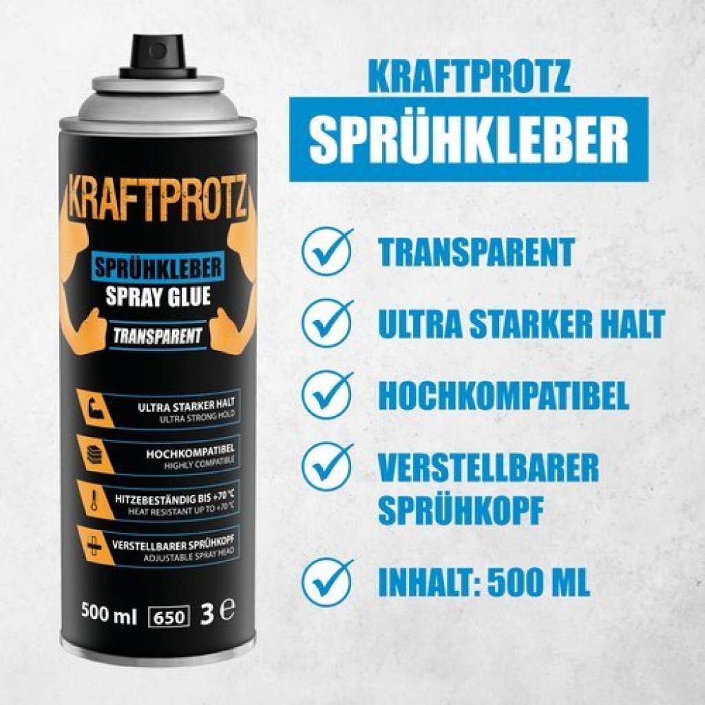 KRAFTPROTZ SPRÜHKLEBER Transparent