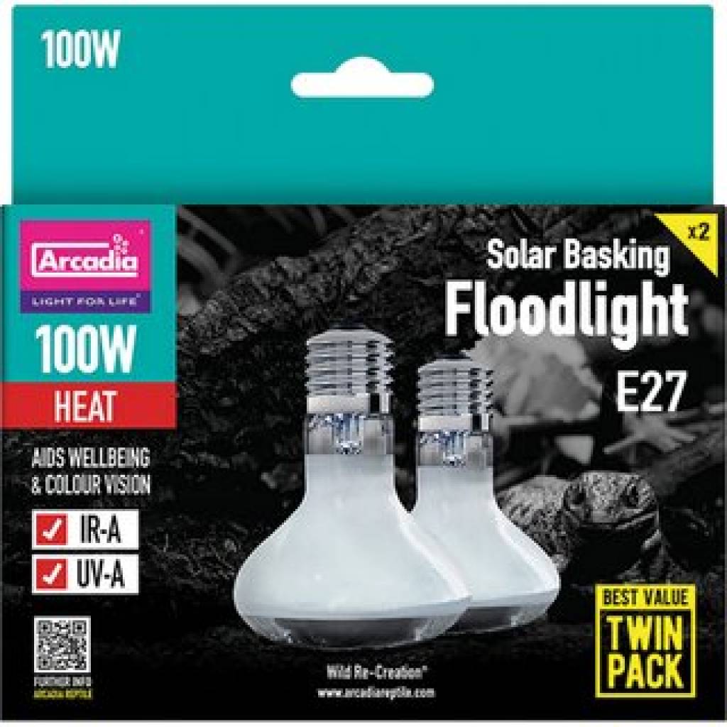 Arcadia Solar Basking Floodlight 100 Watt Twin Pack (2 Stück)