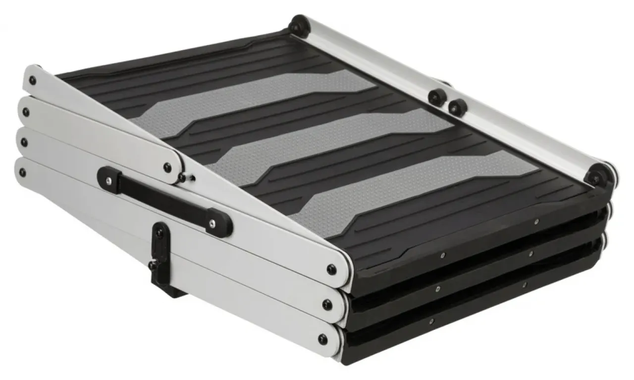 3-stufige Falt-Treppe, Aluminium/TPR