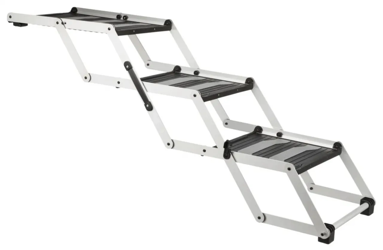 3-stufige Falt-Treppe, Aluminium/TPR
