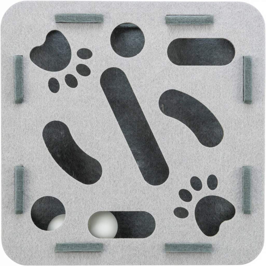 Katzenspielzeug Hole'n'Roll Box aus Filz mit Spielbällen