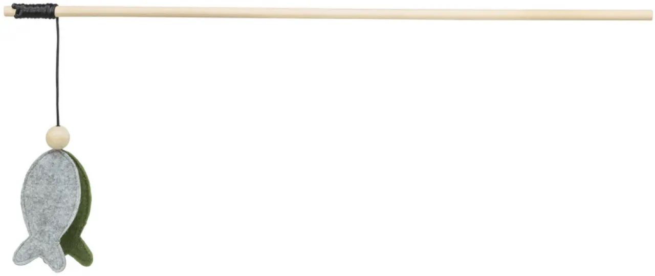 Spielangel für Katzen mit Fisch, Catnip und Knistereffekt, 48 cm