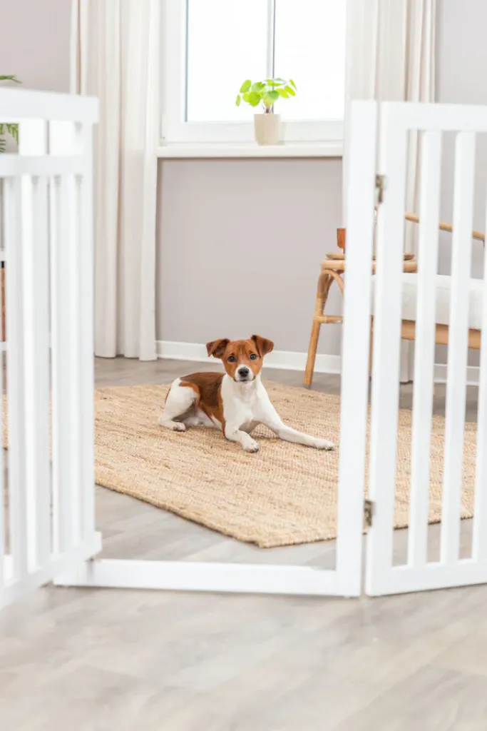 Hunde-Absperrgitter mit Tür, 4-teilig
