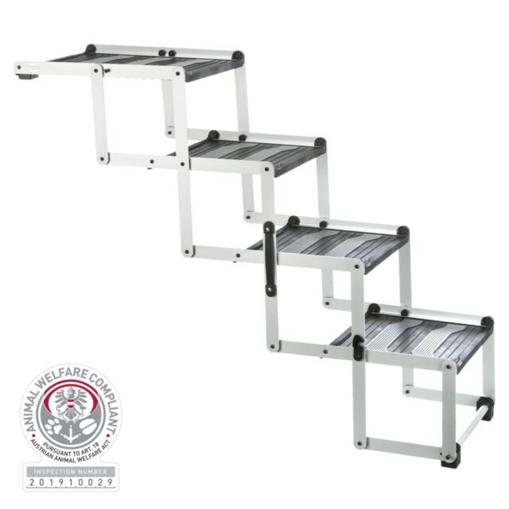 4-stufige Falt-Treppe, Aluminium/TPR